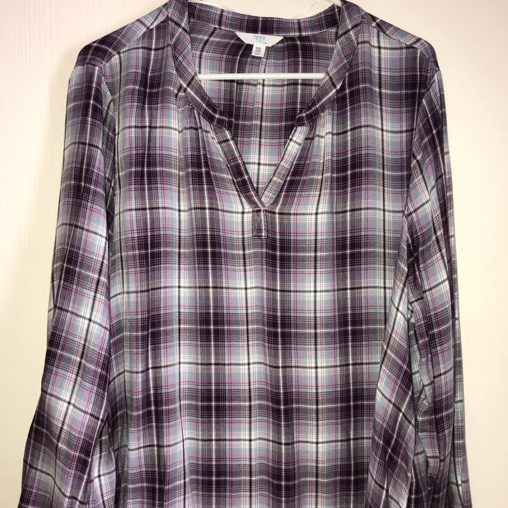 Purple plaid XXL 20 long sleeve